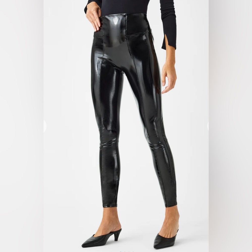SPANX Black Faux Leather Leggings